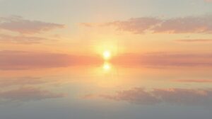 A soft sunrise over still water - symbolizing peace after emotional storms