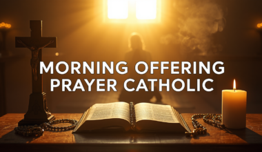 Morning Offering Prayer Catholic - Starting Your Day with Faith, Surrender, and Peace Discover the meaning of the Morning Offering Prayer Catholic tradition with powerful prayers, reflections, and spiritual guidance. Every new morning is a gift. Before the responsibilities of the day begin, before conversations, schedules, emails, and distractions take over, there is a sacred opportunity to pause and dedicate the entire day to God. This beautiful spiritual practice is known as the Morning Offering Prayer Catholic tradition. For generations, Catholics around the world have begun their day with a morning offering prayer. It is a simple yet powerful act of surrender that places every thought, action, joy, struggle, and responsibility into God’s hands. Instead of entering the day overwhelmed or anxious, believers begin with peace, intention, and spiritual focus. In today’s fast-moving world, many people wake up immediately consumed by stress. Some check their phones before even leaving bed. Others begin the day already worried about finances, work pressure, family concerns, or emotional burdens. Over time, this constant mental pressure drains spiritual strength and emotional stability. The beauty of the Morning Offering Prayer Catholic practice is that it changes the atmosphere of your morning. It reminds you that your life is not guided by fear, but by faith. It teaches you to begin the day with surrender instead of stress. Whether you are a lifelong Catholic, someone rediscovering faith, or simply seeking a deeper spiritual routine, this guide will help you understand the meaning, importance, and transformative power of the Morning Offering Prayer Catholic tradition. What Is the Morning Offering Prayer Catholic Tradition? The Morning Offering Prayer Catholic tradition is a devotional prayer prayed at the beginning of the day. It is an intentional offering of one’s thoughts, actions, joys, sufferings, and experiences to God. The prayer reflects surrender, gratitude, obedience, and devotion. Catholics believe that by offering the day to God early in the morning, every moment becomes spiritually meaningful. Traditionally, the morning offering includes: Thanksgiving for a new day Dedication of daily work and actions Surrender of struggles and suffering Prayer for guidance and protection Union with the Sacred Heart of Jesus This prayer is deeply rooted in Catholic spirituality and encourages believers to live each day consciously in God’s presence. Why the Morning Offering Prayer Catholic Practice Matters 1. It Creates Spiritual Focus Early in the Day When you begin with the Morning Offering Prayer Catholic practice, your mind becomes centered before distractions appear. Instead of allowing stress to control your emotions, you invite peace into your thoughts. Many people notice that when they skip prayer, their mornings feel rushed and emotionally scattered. Prayer creates stability before pressure begins. 2. It Teaches Complete Surrender One of the greatest struggles people face is the need to control everything. Worry often comes from trying to carry burdens alone. The Morning Offering Prayer Catholic tradition teaches surrender: Surrender of fears Surrender of plans Surrender of uncertainty Surrender of emotional pain This surrender does not mean weakness. It means trust. 3. It Strengthens Faith in Everyday Life Faith is not meant to exist only during church services. The purpose of the Morning Offering Prayer Catholic practice is to bring faith into ordinary moments: At work During parenting In relationships Through challenges In personal struggles The prayer reminds believers that God is present in every part of life. Real-Life Situations Where Morning Offering Prayer Catholic Practice Helps During Stressful Workdays Many professionals wake up already mentally exhausted. Emails, deadlines, office pressure, and financial responsibilities create anxiety before the day even begins. A sincere Morning Offering Prayer Catholic routine changes the mindset: It replaces panic with peace It creates emotional calmness It encourages patience It improves focus and clarity Instead of reacting emotionally throughout the day, people become more grounded and spiritually aware. During Seasons of Uncertainty There are moments in life when people face uncertainty: Medical challenges Financial struggles Family tension Emotional exhaustion Career instability During these difficult seasons, the Morning Offering Prayer Catholic practice becomes a source of emotional strength. It reminds believers that God remains present even when circumstances feel unstable. During Family Responsibilities Parents often wake up carrying invisible emotional pressure. Caring for children, maintaining relationships, managing finances, and balancing responsibilities can feel overwhelming. Morning prayer creates: Inner patience Emotional calmness Strength for caregiving Wisdom in decision-making The Traditional Morning Offering Prayer Catholic Version Traditional Morning Offering Prayer O Jesus, through the Immaculate Heart of Mary, I offer You my prayers, works, joys, and sufferings of this day for all the intentions of Your Sacred Heart, in union with the Holy Sacrifice of the Mass throughout the world, for the salvation of souls, the reparation of sins, the reunion of all Christians, and in particular for the intentions of the Holy Father this month. Amen. A Detailed Modern Morning Offering Prayer Catholic Reflection Lord Jesus Christ, as I rise this morning, I thank You for the gift of another day. Through this Morning Offering Prayer Catholic devotion, I place every moment of today into Your hands. I offer You my thoughts, my words, my actions, and every responsibility I will carry today. I surrender my fears, worries, disappointments, and uncertainties. Let Your peace guide my heart and Your wisdom direct my decisions. When challenges arise, give me patience. When pressure increases, give me calmness. When fear tries to overwhelm me, remind me that I do not walk alone. Help me treat others with kindness and compassion. Let my work honor You. Let my conversations bring encouragement. Let my attitude reflect grace and humility. I offer You my joys and successes today. I also offer You my struggles, hidden pain, and emotional burdens. Use every part of my life for Your purpose. Protect me and my loved ones throughout this day. Keep us safe physically, emotionally, and spiritually. Lord, I trust You completely. Amen. 10 Powerful Morning Offering Prayer Catholic Examples 1. Morning Offering Prayer for Peace Dear Lord, through this Morning Offering Prayer Catholic devotion, I ask for peace to fill my heart today. Calm every anxious thought and remove every fear. Help me approach today with confidence and trust. Let Your presence guide me through every challenge. Teach me to remain patient in difficult moments. May peace shape my thoughts, words, and actions today. 2. Morning Offering Prayer for Strength Heavenly Father, through this Morning Offering Prayer Catholic practice, I ask for strength to face today’s responsibilities. When I feel weak or overwhelmed, remind me of Your power. Give me endurance and resilience. Help me remain faithful even during stressful moments. Let my spirit stay strong and hopeful today. 3. Morning Offering Prayer for Family Lord, through this Morning Offering Prayer Catholic prayer, I place my family into Your care. Protect our home and strengthen our relationships. Help us speak kindly to one another and remain united in love. Give us patience, understanding, and wisdom. Let peace remain within our household today. 4. Morning Offering Prayer for Guidance Dear God, through this Morning Offering Prayer Catholic devotion, guide my decisions today. Remove confusion and give me clarity. Help me recognize the right opportunities and avoid harmful choices. Lead me in wisdom and understanding. May every step I take align with Your purpose. 5. Morning Offering Prayer for Emotional Healing Lord Jesus, through this Morning Offering Prayer Catholic prayer, I bring before You every hidden pain and emotional burden. Heal my heart from disappointment, fear, and sadness. Replace heaviness with peace and hope. Strengthen me emotionally and spiritually. Let Your love restore my inner peace today. Benefits of Practicing Morning Offering Prayer Catholic Daily Emotional Benefits Reduced anxiety Increased peace Better emotional balance Improved patience Spiritual Benefits Stronger faith Deeper connection with God Greater spiritual awareness Consistent devotion Mental Benefits Clearer thinking Improved focus Reduced mental stress Better decision-making How to Build a Morning Offering Prayer Catholic Routine 1. Wake Up Earlier Even 10–15 minutes of quiet prayer can change your mindset for the day. 2. Avoid Immediate Phone Use Many people damage their peace by checking social media immediately after waking up. Instead: Pray first Reflect first Focus spiritually first 3. Create a Prayer Space A quiet corner with: Bible Rosary Candle Devotional journal can help create consistency. Conclusion: Start Every Morning with Surrender and Peace The Morning Offering Prayer Catholic tradition is far more than a religious habit. It is a daily spiritual reset that transforms how believers approach life. When you begin your morning by offering everything to God, you no longer carry the day alone. You move through life with greater peace, emotional strength, and spiritual confidence. In difficult seasons, this prayer becomes comfort. In stressful moments, it becomes peace. In ordinary routines, it becomes purpose. No matter what today brings, beginning with a Morning Offering Prayer Catholic devotion reminds you that your life is held securely in God’s hands. Start tomorrow differently. Wake up with prayer. Begin with surrender. Walk in peace. Reference: Catholic devotional resources