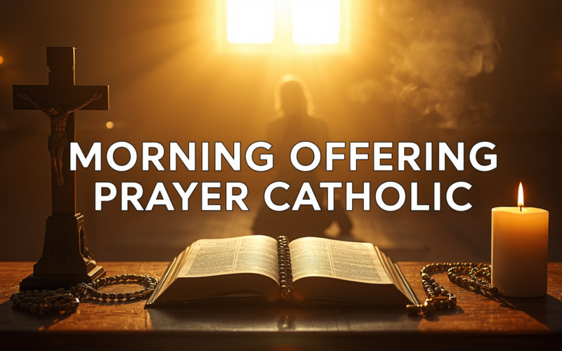 Morning Offering Prayer Catholic - Starting Your Day with Faith, Surrender, and Peace Discover the meaning of the Morning Offering Prayer Catholic tradition with powerful prayers, reflections, and spiritual guidance. Every new morning is a gift. Before the responsibilities of the day begin, before conversations, schedules, emails, and distractions take over, there is a sacred opportunity to pause and dedicate the entire day to God. This beautiful spiritual practice is known as the Morning Offering Prayer Catholic tradition. For generations, Catholics around the world have begun their day with a morning offering prayer. It is a simple yet powerful act of surrender that places every thought, action, joy, struggle, and responsibility into God’s hands. Instead of entering the day overwhelmed or anxious, believers begin with peace, intention, and spiritual focus. In today’s fast-moving world, many people wake up immediately consumed by stress. Some check their phones before even leaving bed. Others begin the day already worried about finances, work pressure, family concerns, or emotional burdens. Over time, this constant mental pressure drains spiritual strength and emotional stability. The beauty of the Morning Offering Prayer Catholic practice is that it changes the atmosphere of your morning. It reminds you that your life is not guided by fear, but by faith. It teaches you to begin the day with surrender instead of stress. Whether you are a lifelong Catholic, someone rediscovering faith, or simply seeking a deeper spiritual routine, this guide will help you understand the meaning, importance, and transformative power of the Morning Offering Prayer Catholic tradition. What Is the Morning Offering Prayer Catholic Tradition? The Morning Offering Prayer Catholic tradition is a devotional prayer prayed at the beginning of the day. It is an intentional offering of one’s thoughts, actions, joys, sufferings, and experiences to God. The prayer reflects surrender, gratitude, obedience, and devotion. Catholics believe that by offering the day to God early in the morning, every moment becomes spiritually meaningful. Traditionally, the morning offering includes: Thanksgiving for a new day Dedication of daily work and actions Surrender of struggles and suffering Prayer for guidance and protection Union with the Sacred Heart of Jesus This prayer is deeply rooted in Catholic spirituality and encourages believers to live each day consciously in God’s presence. Why the Morning Offering Prayer Catholic Practice Matters 1. It Creates Spiritual Focus Early in the Day When you begin with the Morning Offering Prayer Catholic practice, your mind becomes centered before distractions appear. Instead of allowing stress to control your emotions, you invite peace into your thoughts. Many people notice that when they skip prayer, their mornings feel rushed and emotionally scattered. Prayer creates stability before pressure begins. 2. It Teaches Complete Surrender One of the greatest struggles people face is the need to control everything. Worry often comes from trying to carry burdens alone. The Morning Offering Prayer Catholic tradition teaches surrender: Surrender of fears Surrender of plans Surrender of uncertainty Surrender of emotional pain This surrender does not mean weakness. It means trust. 3. It Strengthens Faith in Everyday Life Faith is not meant to exist only during church services. The purpose of the Morning Offering Prayer Catholic practice is to bring faith into ordinary moments: At work During parenting In relationships Through challenges In personal struggles The prayer reminds believers that God is present in every part of life. Real-Life Situations Where Morning Offering Prayer Catholic Practice Helps During Stressful Workdays Many professionals wake up already mentally exhausted. Emails, deadlines, office pressure, and financial responsibilities create anxiety before the day even begins. A sincere Morning Offering Prayer Catholic routine changes the mindset: It replaces panic with peace It creates emotional calmness It encourages patience It improves focus and clarity Instead of reacting emotionally throughout the day, people become more grounded and spiritually aware. During Seasons of Uncertainty There are moments in life when people face uncertainty: Medical challenges Financial struggles Family tension Emotional exhaustion Career instability During these difficult seasons, the Morning Offering Prayer Catholic practice becomes a source of emotional strength. It reminds believers that God remains present even when circumstances feel unstable. During Family Responsibilities Parents often wake up carrying invisible emotional pressure. Caring for children, maintaining relationships, managing finances, and balancing responsibilities can feel overwhelming. Morning prayer creates: Inner patience Emotional calmness Strength for caregiving Wisdom in decision-making The Traditional Morning Offering Prayer Catholic Version Traditional Morning Offering Prayer O Jesus, through the Immaculate Heart of Mary, I offer You my prayers, works, joys, and sufferings of this day for all the intentions of Your Sacred Heart, in union with the Holy Sacrifice of the Mass throughout the world, for the salvation of souls, the reparation of sins, the reunion of all Christians, and in particular for the intentions of the Holy Father this month. Amen. A Detailed Modern Morning Offering Prayer Catholic Reflection Lord Jesus Christ, as I rise this morning, I thank You for the gift of another day. Through this Morning Offering Prayer Catholic devotion, I place every moment of today into Your hands. I offer You my thoughts, my words, my actions, and every responsibility I will carry today. I surrender my fears, worries, disappointments, and uncertainties. Let Your peace guide my heart and Your wisdom direct my decisions. When challenges arise, give me patience. When pressure increases, give me calmness. When fear tries to overwhelm me, remind me that I do not walk alone. Help me treat others with kindness and compassion. Let my work honor You. Let my conversations bring encouragement. Let my attitude reflect grace and humility. I offer You my joys and successes today. I also offer You my struggles, hidden pain, and emotional burdens. Use every part of my life for Your purpose. Protect me and my loved ones throughout this day. Keep us safe physically, emotionally, and spiritually. Lord, I trust You completely. Amen. 10 Powerful Morning Offering Prayer Catholic Examples 1. Morning Offering Prayer for Peace Dear Lord, through this Morning Offering Prayer Catholic devotion, I ask for peace to fill my heart today. Calm every anxious thought and remove every fear. Help me approach today with confidence and trust. Let Your presence guide me through every challenge. Teach me to remain patient in difficult moments. May peace shape my thoughts, words, and actions today. 2. Morning Offering Prayer for Strength Heavenly Father, through this Morning Offering Prayer Catholic practice, I ask for strength to face today’s responsibilities. When I feel weak or overwhelmed, remind me of Your power. Give me endurance and resilience. Help me remain faithful even during stressful moments. Let my spirit stay strong and hopeful today. 3. Morning Offering Prayer for Family Lord, through this Morning Offering Prayer Catholic prayer, I place my family into Your care. Protect our home and strengthen our relationships. Help us speak kindly to one another and remain united in love. Give us patience, understanding, and wisdom. Let peace remain within our household today. 4. Morning Offering Prayer for Guidance Dear God, through this Morning Offering Prayer Catholic devotion, guide my decisions today. Remove confusion and give me clarity. Help me recognize the right opportunities and avoid harmful choices. Lead me in wisdom and understanding. May every step I take align with Your purpose. 5. Morning Offering Prayer for Emotional Healing Lord Jesus, through this Morning Offering Prayer Catholic prayer, I bring before You every hidden pain and emotional burden. Heal my heart from disappointment, fear, and sadness. Replace heaviness with peace and hope. Strengthen me emotionally and spiritually. Let Your love restore my inner peace today. Benefits of Practicing Morning Offering Prayer Catholic Daily Emotional Benefits Reduced anxiety Increased peace Better emotional balance Improved patience Spiritual Benefits Stronger faith Deeper connection with God Greater spiritual awareness Consistent devotion Mental Benefits Clearer thinking Improved focus Reduced mental stress Better decision-making How to Build a Morning Offering Prayer Catholic Routine 1. Wake Up Earlier Even 10–15 minutes of quiet prayer can change your mindset for the day. 2. Avoid Immediate Phone Use Many people damage their peace by checking social media immediately after waking up. Instead: Pray first Reflect first Focus spiritually first 3. Create a Prayer Space A quiet corner with: Bible Rosary Candle Devotional journal can help create consistency. Conclusion: Start Every Morning with Surrender and Peace The Morning Offering Prayer Catholic tradition is far more than a religious habit. It is a daily spiritual reset that transforms how believers approach life. When you begin your morning by offering everything to God, you no longer carry the day alone. You move through life with greater peace, emotional strength, and spiritual confidence. In difficult seasons, this prayer becomes comfort. In stressful moments, it becomes peace. In ordinary routines, it becomes purpose. No matter what today brings, beginning with a Morning Offering Prayer Catholic devotion reminds you that your life is held securely in God’s hands. Start tomorrow differently. Wake up with prayer. Begin with surrender. Walk in peace. Reference: Catholic devotional resources